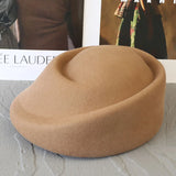 Boho Pillbox Hat - Vintage Wool Felt Boat Hat