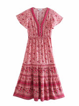 Maxi Dress – “Meadow Breeze” Romantic Boho Floral Dress for Summer Days