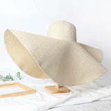 Boho Sun Beach Hat - Oversized Wide Brim Travel Straw Hat