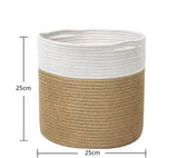 Cotton Flax Woven Storage Basket - Versatile Home Decor