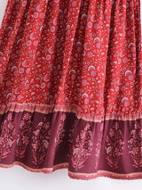 Boho Mini Dress – Luna Floral Tie-Strap Summer Dress for Women (Green, Red, Blue)