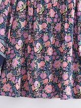Boho Blouse – “Wild Petal” – Boho Floral Tunic Tops in Purple