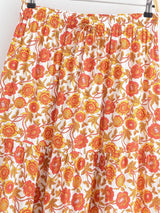 Boho Maxi Skirt – “Honey Flower” Hippie Floral Long Skirt in Orange & Yellow for Women