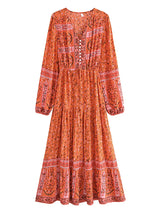 Boho Maxi Gown – “Vacation in Pink” Flowy Dress for Women