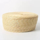 Boho Pillbox Hat - Handwoven Straw Beret Beach Hat
