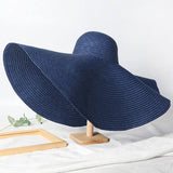 Boho Sun Beach Hat - Oversized Wide Brim Travel Straw Hat