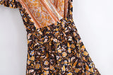 Summer Women Floral Print  Wrap V-neck Beach Wrap Bohemian Mini Dress Kaftan Ladies Short Sleeve Sexy Boho Dresses Vestidos