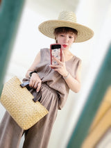 Boho Hat - Summer Hats, Sun Hat, Beach Hat - Wide Brim Straw Hat, Vintage Style Ottili Natural Grass