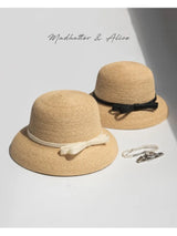 Boho Sun Beach Hat - Wide Brim Straw Hat with Bow