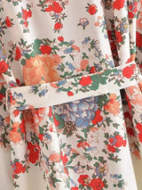 Boho Robe, Kimono Robe,  Beach Cover up, Pink and Yellow Flower
