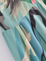 Boho Midi Dress, Sundress, Zaynab Green Lotus