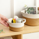 Cat Ear Shape Storage Basket - Cotton Woven Organizer - Home Decor