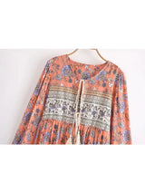 Boho Maxi Gown – “Blue Pink Sky” Loose Flowing Dress for Women