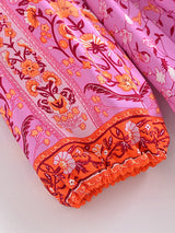 Boho Maxi Gown – “Vacation in Pink” Flowy Dress for Women