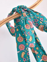 Boho Mini Dress – Luna Floral Tie-Strap Summer Dress for Women (Green, Red, Blue)