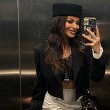 Boho Pillbox Hat - Vintage Wool Felt Fascinator Hat