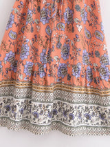 Bohemian Mini Dress – “Boho Bloom” Floral Print V-Neck Tie-Waist Mini Dress