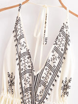 Bohemian Summer Maxi Dress – Ayla Backless Flowy Halter Dress in White, Green, Purple