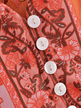 Boho Maxi Dress, Gown, Vacation in Pink and Saffron