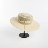Boho Sun Beach Hat - Handwoven Hollow Wide Brim Straw Fedora Hat
