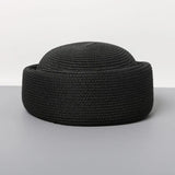Boho Pillbox Hat - Woven Paper Straw Beret Hat