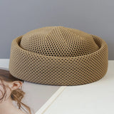 Boho Pillbox Hat - Breathable Crochet Summer Cap