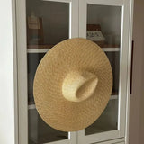 Boho Boater Hat - Wide Brim Nature Straw Beach Hat