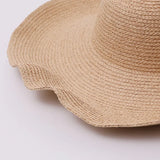 Boho Sun Beach Hat - Crochet Raffia Wide Brim Hat