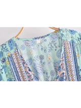 Boho Maxi Dress - Bohemian Dress – Addison in Pink and Green, Flowy Summer Sundress