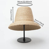 Boho Fedora Hat - 15cm Raffia High Crown Beach Hat