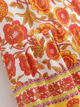 Boho Maxi Skirt – “Honey Flower” Hippie Floral Long Skirt in Orange & Yellow for Women