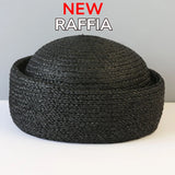 Boho Pillbox Hat - Natural Wheat Straw Beret Hat