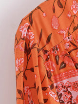 Boho Maxi Dress, Gown, Vacation in Pink and Saffron