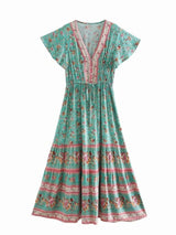 Maxi Dress – “Meadow Breeze” Romantic Boho Floral Dress for Summer Days