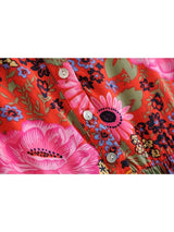 Boho Maxi Dress – “Wild Sunset” Button-Front Floral Sundress in Red