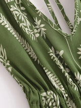 Bohemian Summer Maxi Dress – Ayla Backless Flowy Halter Dress in White, Green, Purple