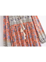 Boho Maxi Gown – “Blue Pink Sky” Loose Flowing Dress for Women