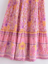 Maxi Dress - Boho Dress - Sundress - Scilla Pivoine in Pink and Blue