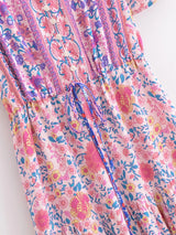 Boho Maxi Dress – “Wild Floral in Pink” Flowy Sundress for Women