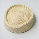 Boho Pillbox Hat - Summer Straw Fascinator Beret Hat