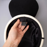 Boho Pillbox Hat - Vintage Wool Felt Fascinator Hat