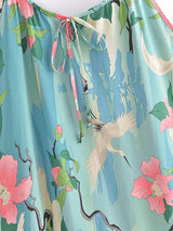 Boho Midi Dress, Sundress, Zaynab Green Lotus