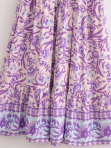 Boho Chic Maxi Dress – Floral Print Summer Sundress Elowen in Purple, Green and Pink