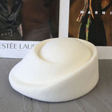 Boho Pillbox Hat - Vintage Wool Felt Boat Hat