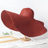 Boho Sun Beach Hat - Oversized Wide Brim Travel Straw Hat