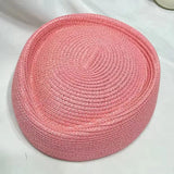 Boho Pillbox Hat - Summer Straw Fascinator Beret Hat