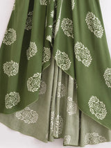 Bohemian Summer Maxi Dress – Ayla Backless Flowy Halter Dress in Green, Purple, White