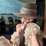Boho Sun Beach Hat - French Salix Straw Beach Hat