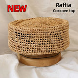 Boho Pillbox Hat - French Handwoven Straw Beret Hat