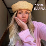Boho Pillbox Hat - Raffia Sailor Straw Hat